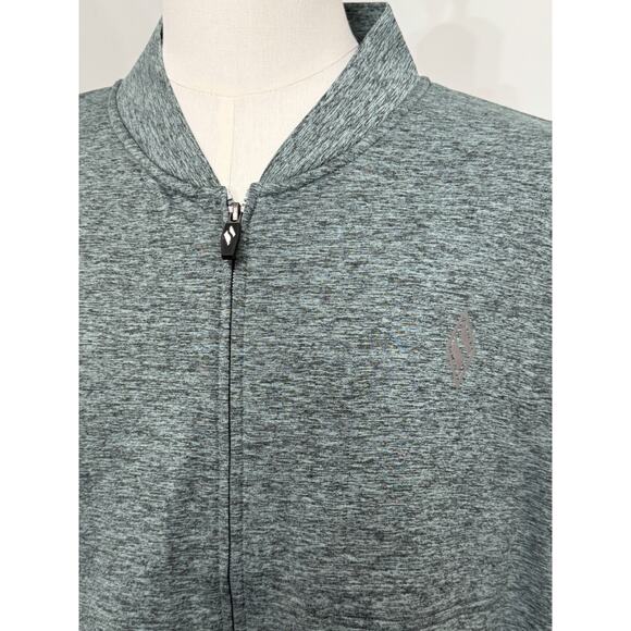 NEW Skechers Jacket Mens 3XL Hoodless Hoodie Full Zip Knit Sweat Mock Neck Green - Picture 2 of 4